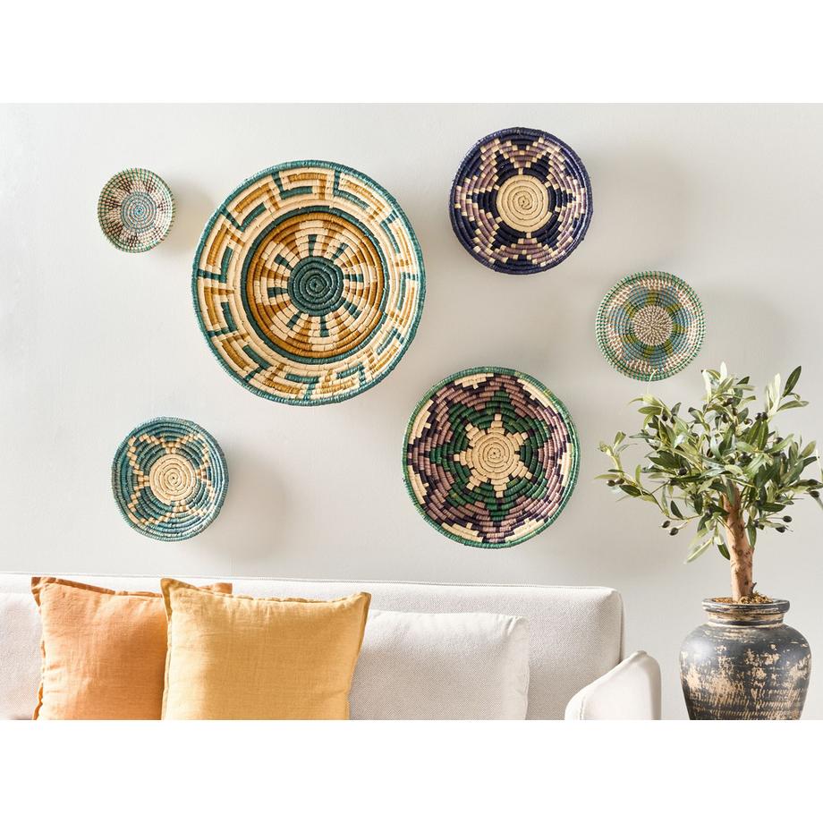 Beliani Lot de décorations suspendues en Herbier marin Boho NAMDINH  