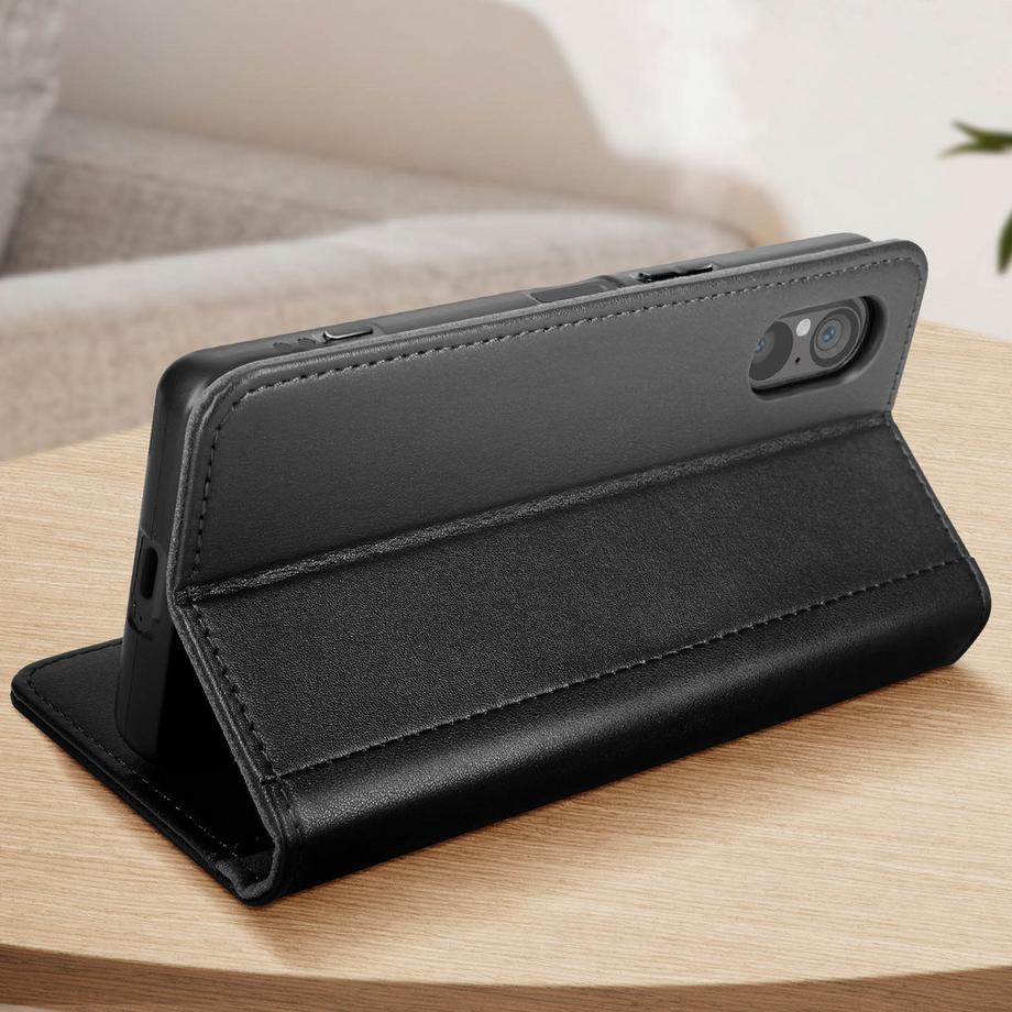 Avizar  Sony Xperia 5 V Lederhülle Schwarz 