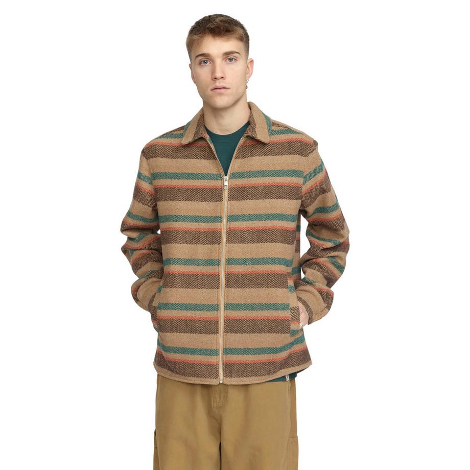 Revolution Gestreiftes Überhemd mit Reissverschluss  