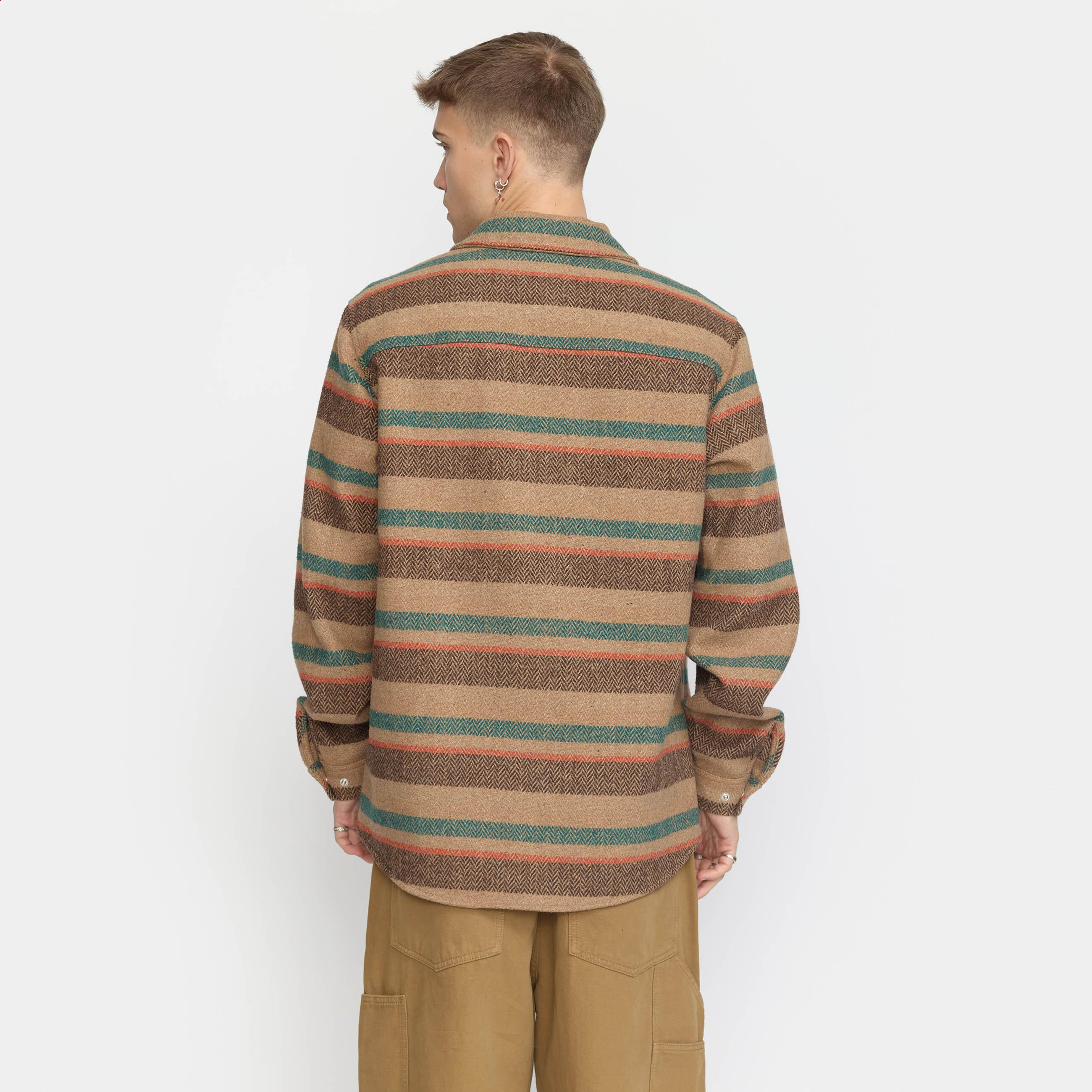 Revolution Gestreiftes Überhemd mit Reissverschluss  