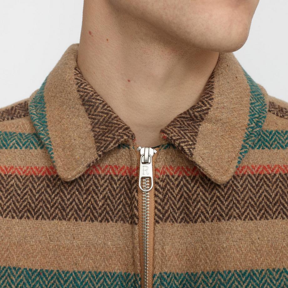 Revolution Gestreiftes Überhemd mit Reissverschluss  