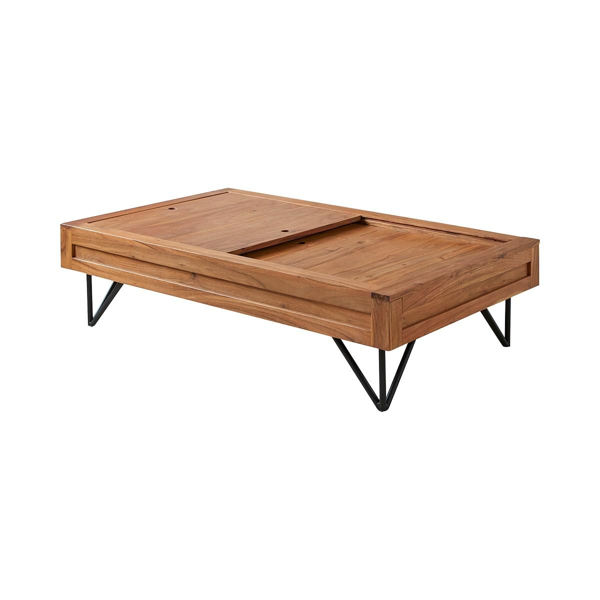 Tikamoon Table basse rangement en acacia massif Bonnie  