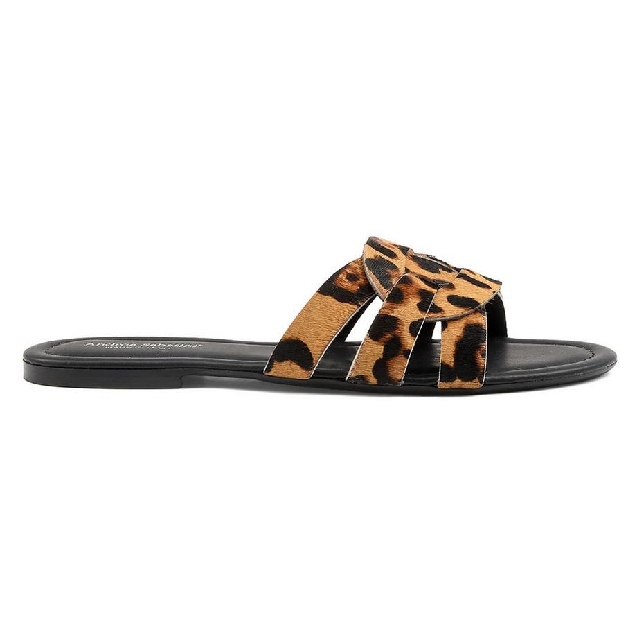 Andrea Sabatini OSA Leopard Print Flache Sandalen  