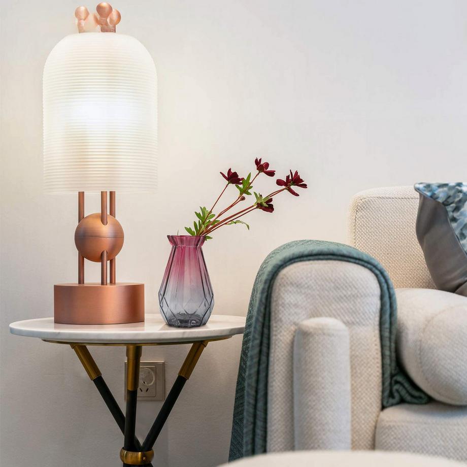 Alopini Vase en Verre Dégradé Motif Géométrique Multicolore à Facettes  