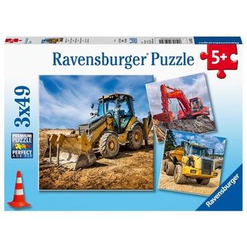 Puzzle Ravensburger Baufahrzeuge im Einsatz 3 X 49 Teile