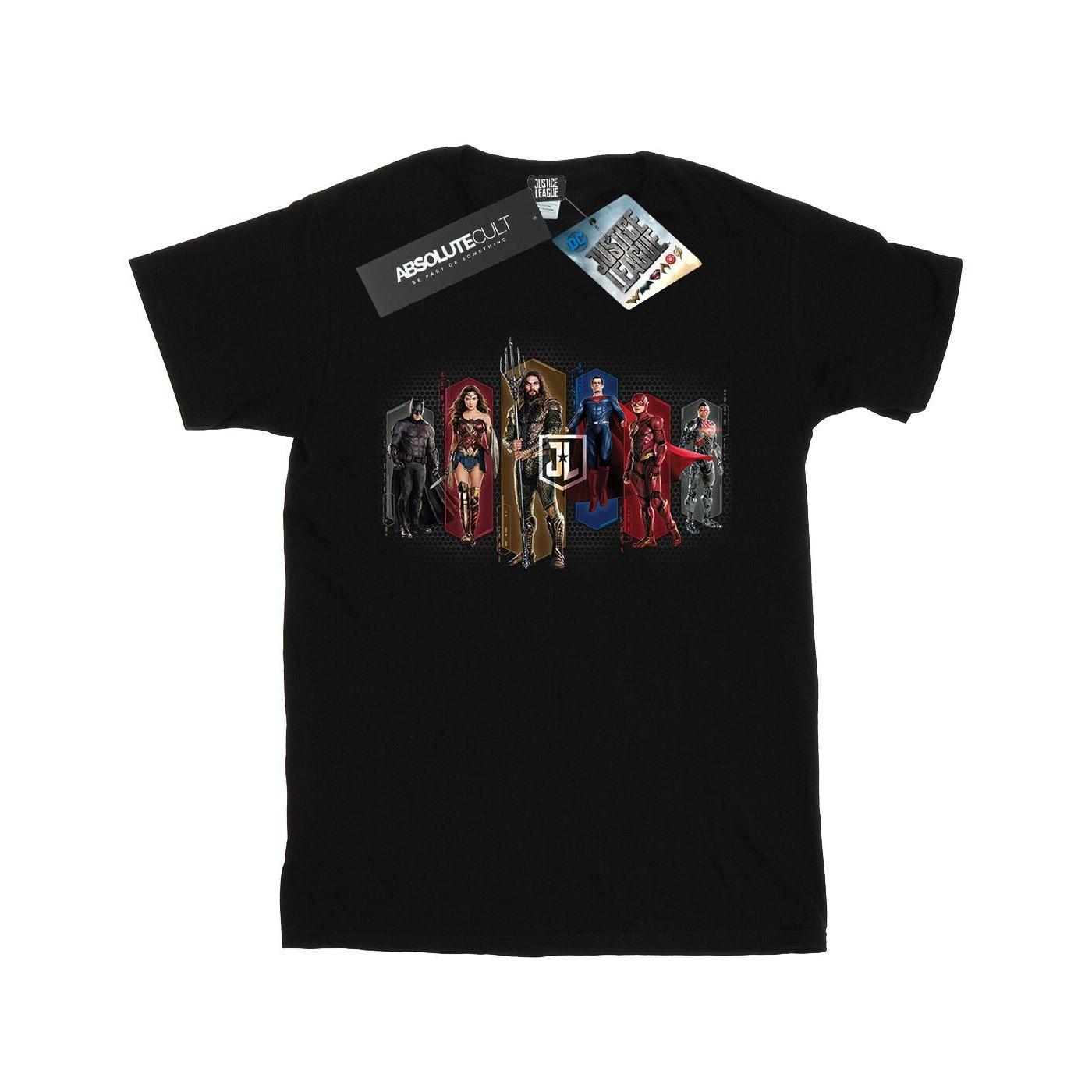 Image of Justice League Movie Team Hexagons Tshirt Damen Schwarz XL