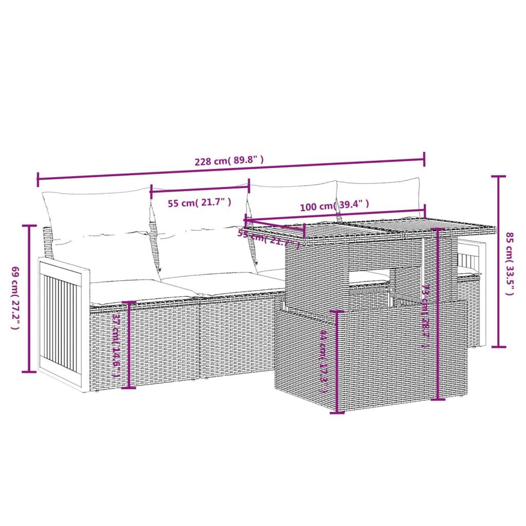 VidaXL Ensemble de canapés de jardin rotin synthétique  