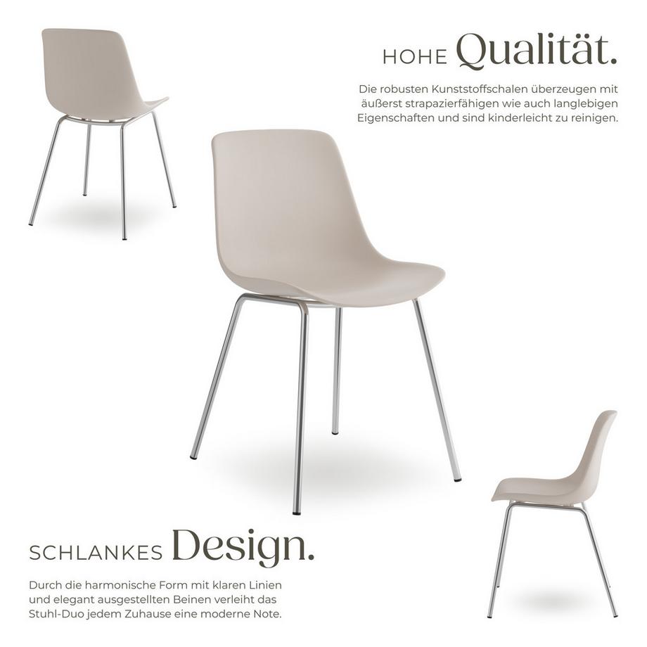 Tectake Kunststoffstuhl Mave  große Kunststoffschale ergonomische Form mit hoher Rückenlehne  