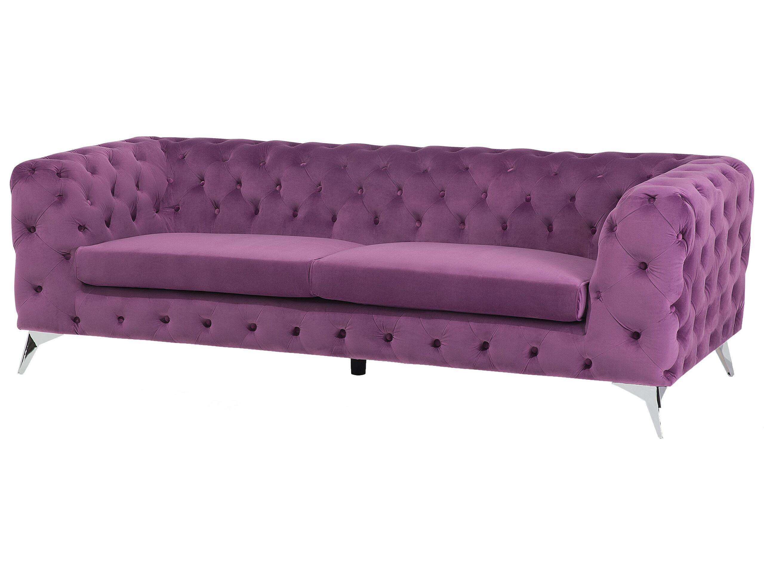 Beliani 3 Sitzer Sofa aus Samtstoff Glamourös SOTRA  