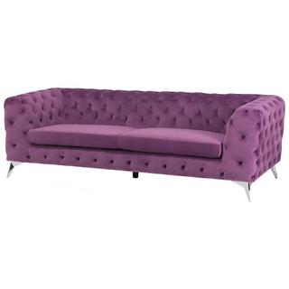 Beliani 3 Sitzer Sofa aus Samtstoff Glamourös SOTRA  