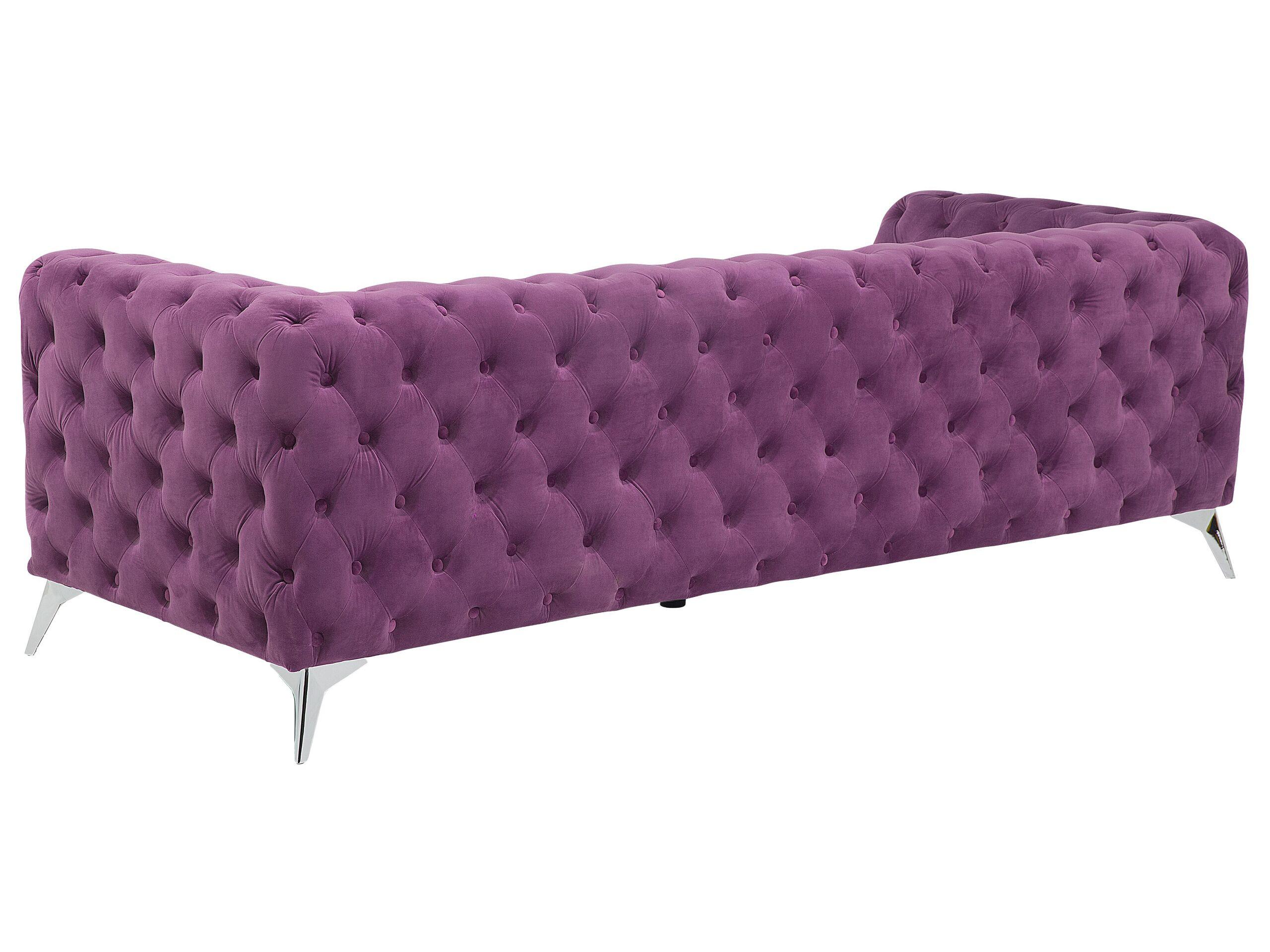 Beliani 3 Sitzer Sofa aus Samtstoff Glamourös SOTRA  