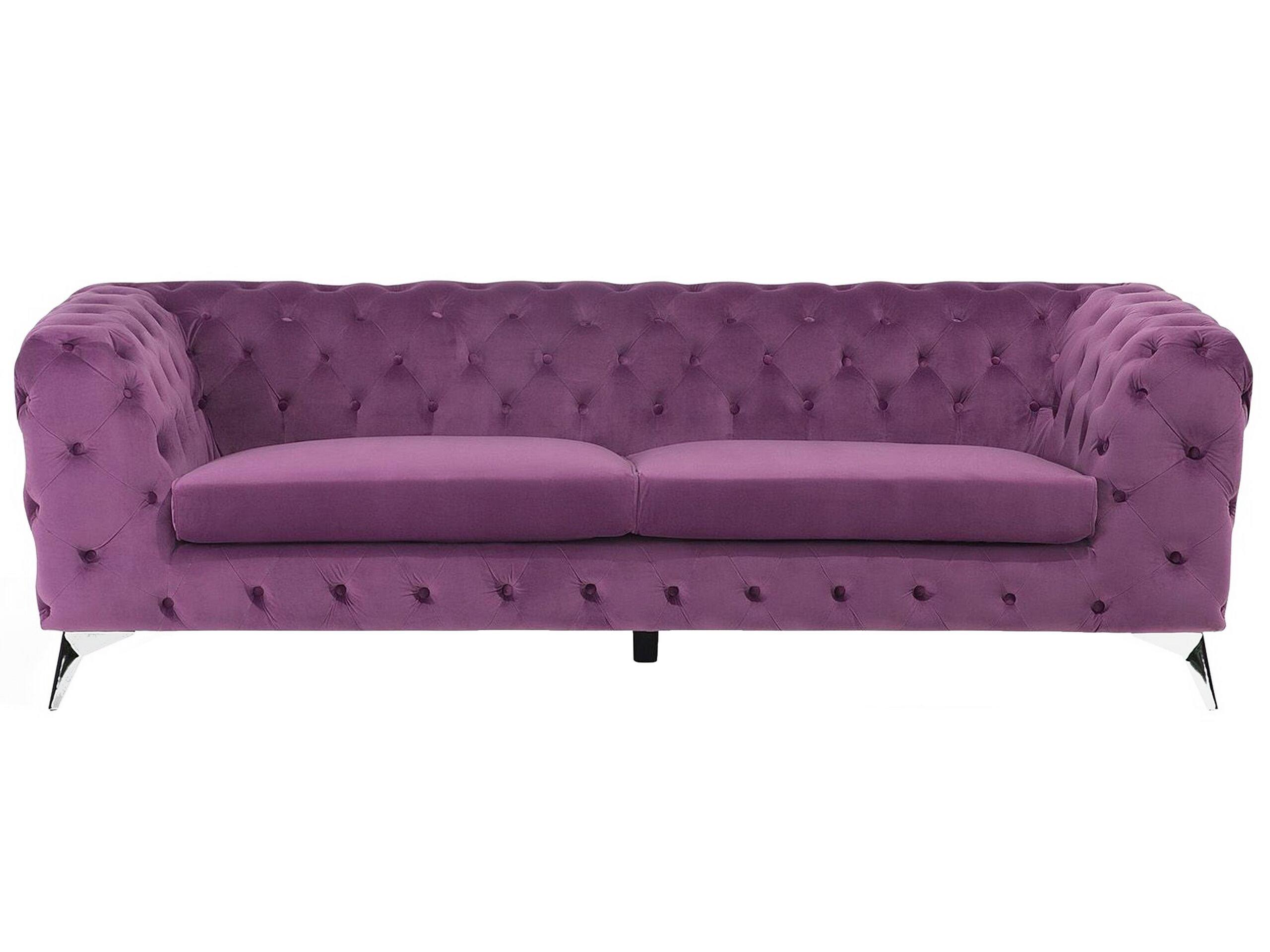 Beliani 3 Sitzer Sofa aus Samtstoff Glamourös SOTRA  