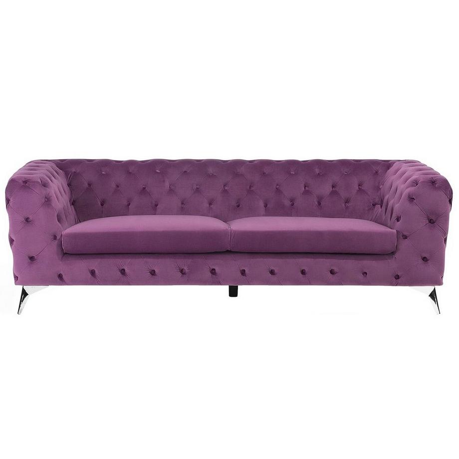 Beliani 3 Sitzer Sofa aus Samtstoff Glamourös SOTRA  