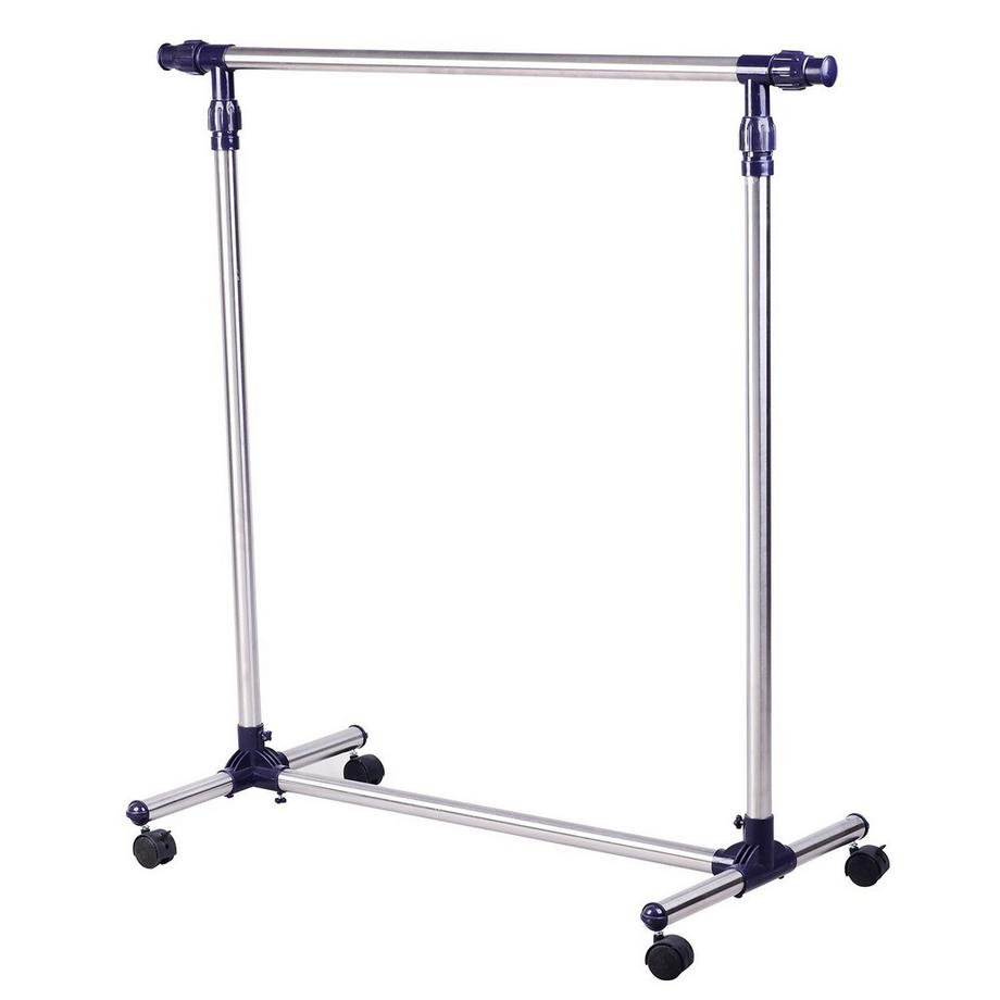 Northio  Garderobenständer Kleiderständer Mit Rollen, Höhenverstellbar, Ausziehbare Kleiderstange, Edelstahl 