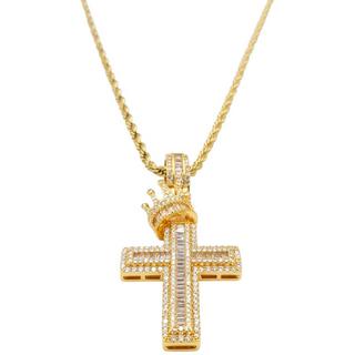 HEBE JEWELS  Kreuz Kette mit Krone 