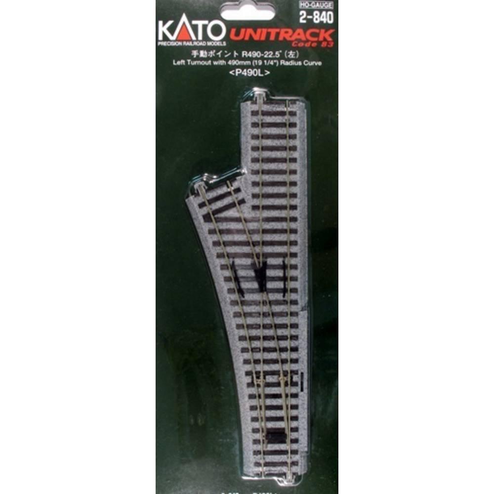 KATO  H0 souple manuel, à gauche 246 mm avec courbe R490-22.5° 