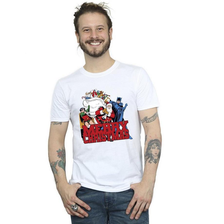 DC COMICS Batman et Robin Joyeux Noël T-Shirt  