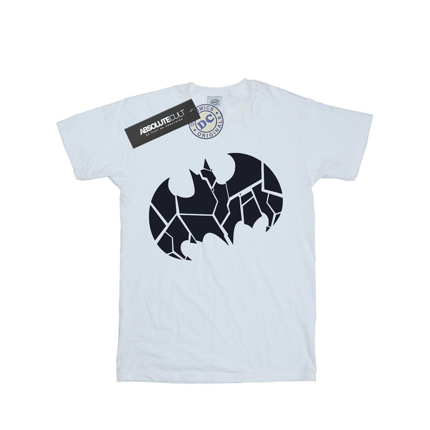 Image of Batman One Colour Shield Tshirt Damen Weiss M