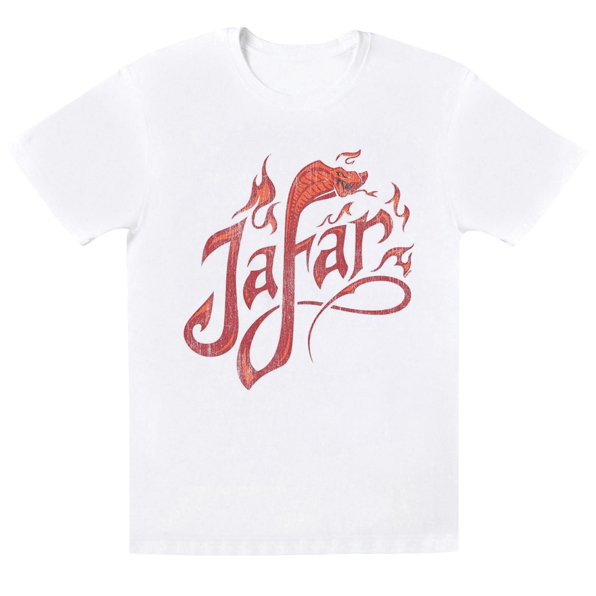 Image of Aladdin Movie Jafar Flames Logo Tshirt Damen Weiss 3XL