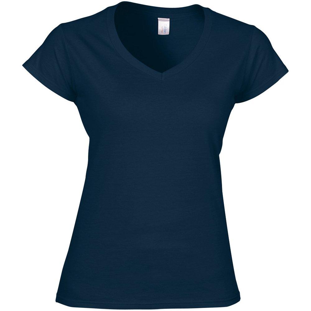 Image of Kurzarm Tshirt Mit Vausschnitt Damen Marine L