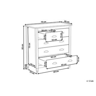 Beliani Kommode mit 5 Schubladen aus Kiefernholz Skandinavisch SHILLINGTON  
