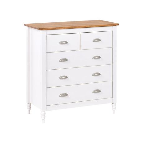 Beliani Kommode mit 5 Schubladen aus Kiefernholz Skandinavisch SHILLINGTON  