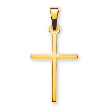 Pendentif croix de poutre en or jaune 750, 25x12mm