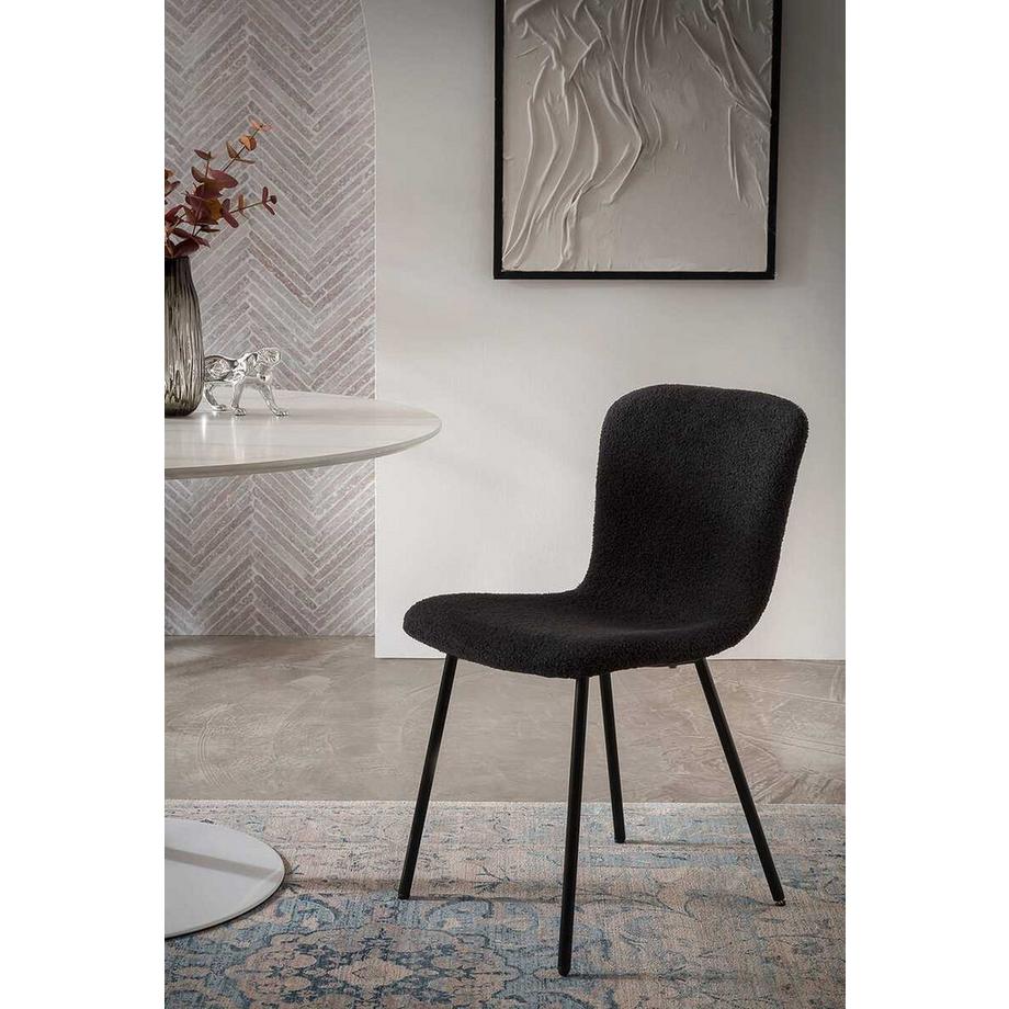 mutoni Sedia da pranzo Sniplex nera (set di 4)  