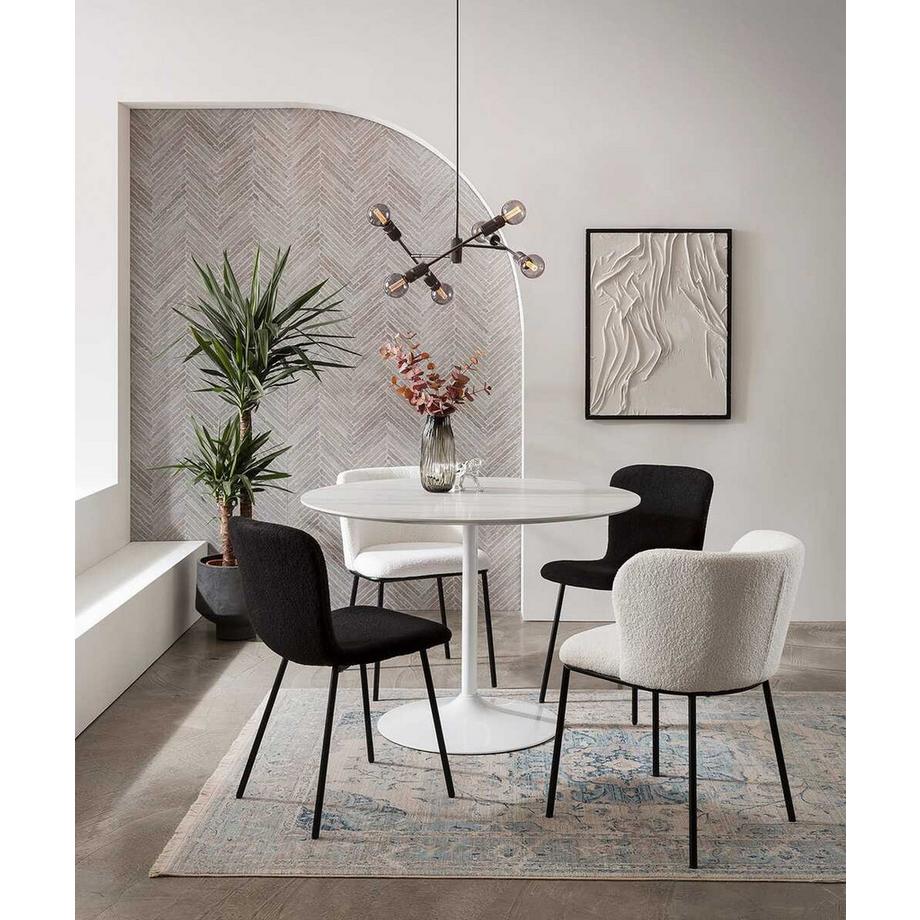 mutoni Sedia da pranzo Sniplex nera (set di 4)  