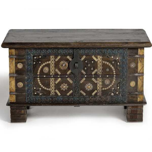 Image of Truhe Mango dunkelbraun 80x40 Truhe Mango dunkelbraun 80x40