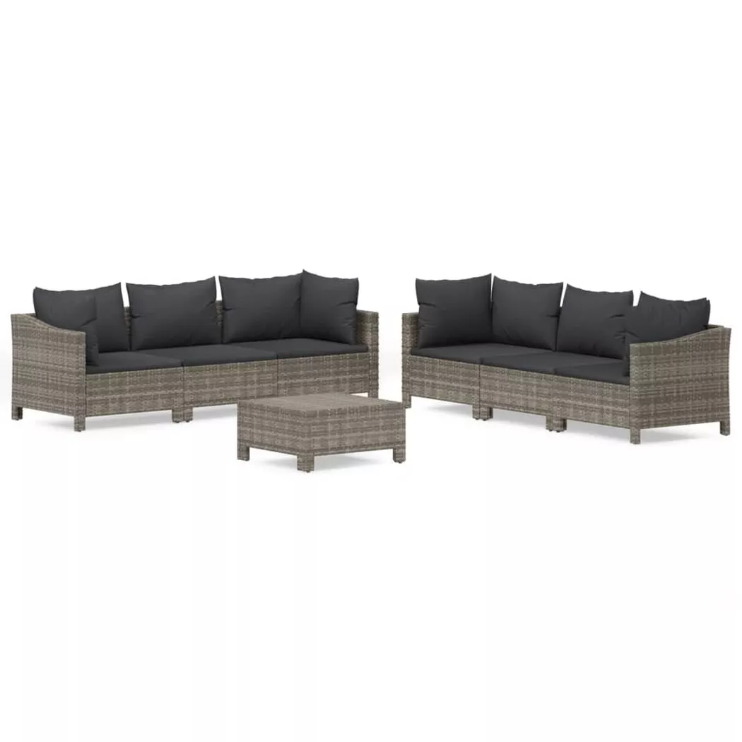 VidaXL - Garten lounge set poly-rattan, One Size, Grau