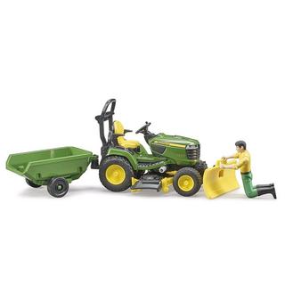 bruder  62104 - bworld John Deere Rasentraktor mit Anhänger und Gärtner 