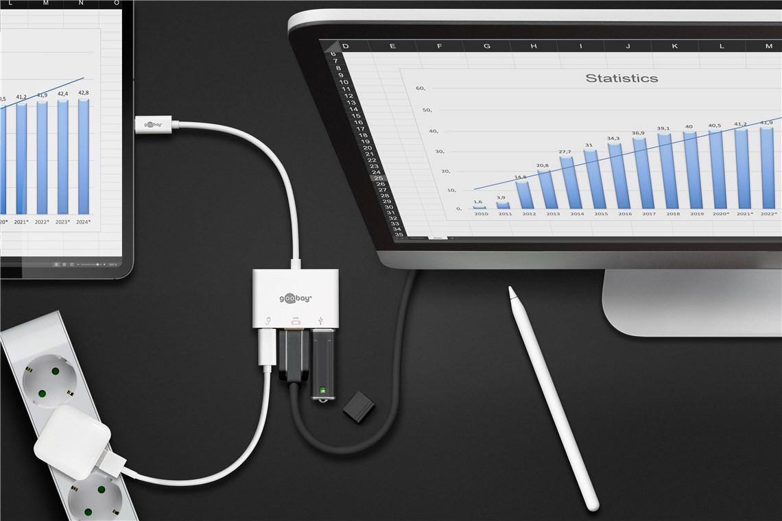 bruder  62104 replicatore di porte e docking station per laptop USB tipo-C Bianco 