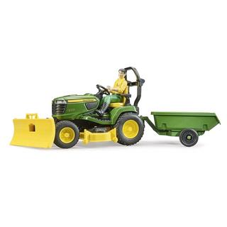 bruder  62104 - bworld John Deere Rasentraktor mit Anhänger und Gärtner 