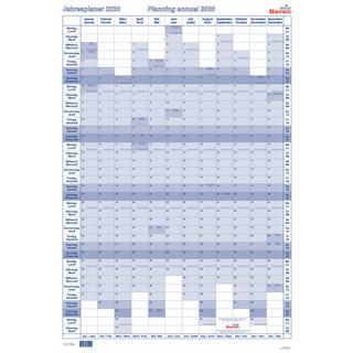 Berec BEREC Jahresplan hoch 60x90cm B 5668 TF/22 2022, blau  