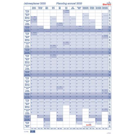 Berec BEREC Jahresplan hoch 60x90cm B 5668 TF/22 2022, blau  