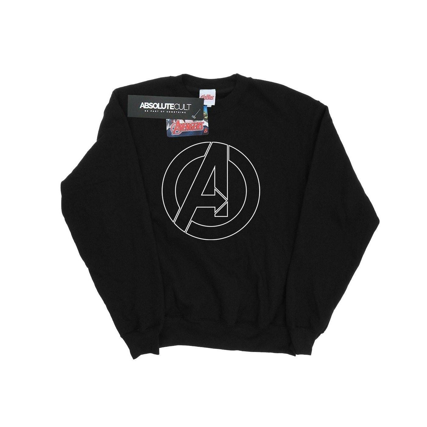 Image of Avenegers Assemble A Logo Outline Sweatshirt Damen Schwarz L