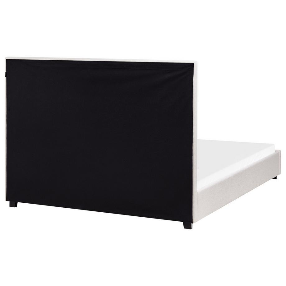 Beliani Lit avec sommier en Tissu Scandinave ROUEN  