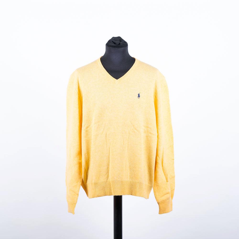 Image of Slim-fit Pullover Mit V-ausschnitt Unisex Gelb XXL