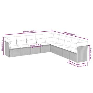 VidaXL set divano da giardino Polirattan  