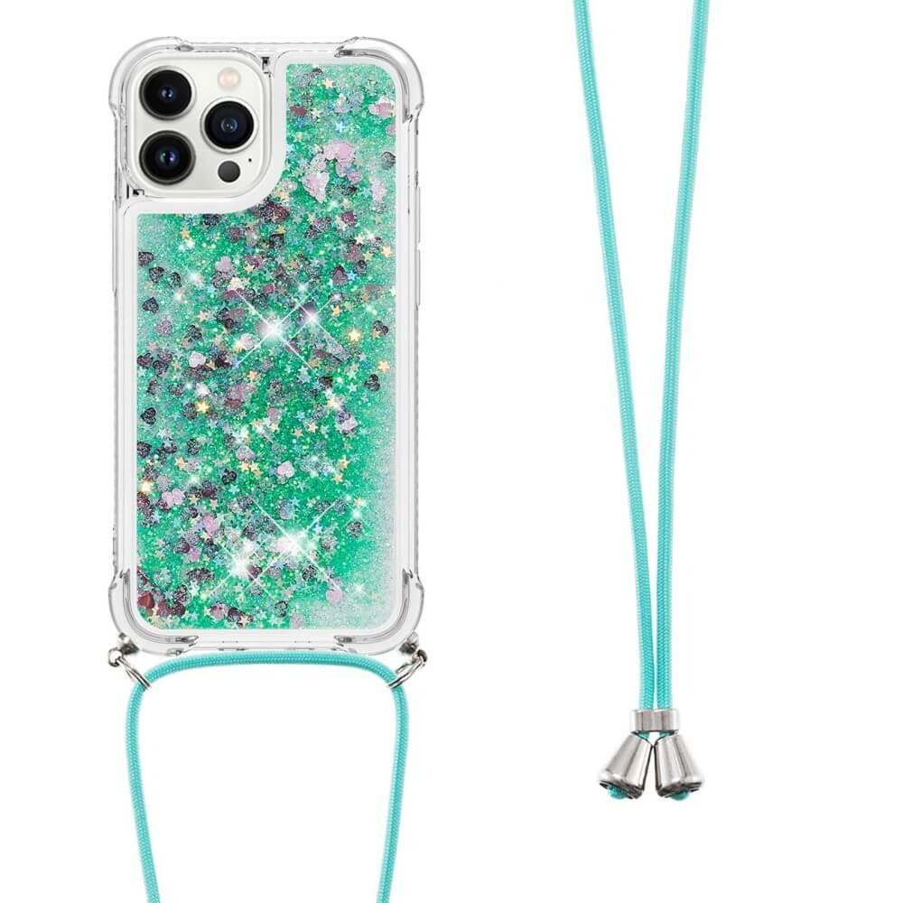 Cover-Discount  iPhone 15 Pro - Glitter Custodia con cordino 