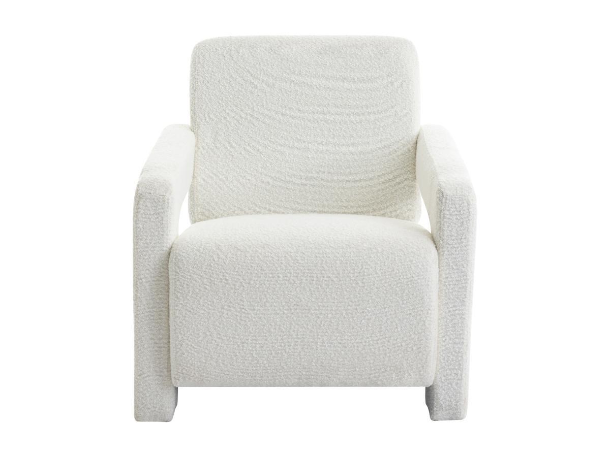 Vente-unique Fauteuil en tissu bouclette blanc ISPARTA  