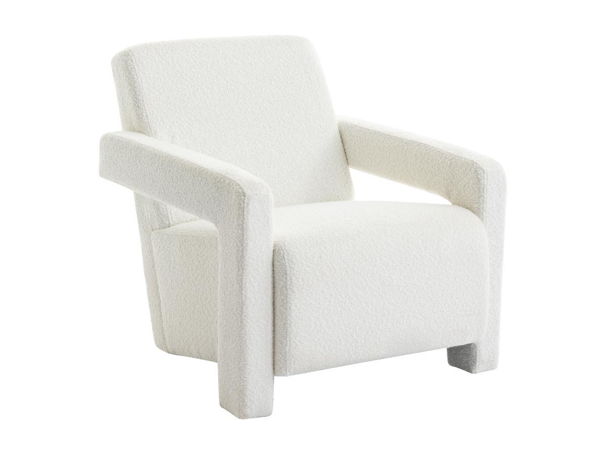 Vente-unique Fauteuil en tissu bouclette blanc ISPARTA  