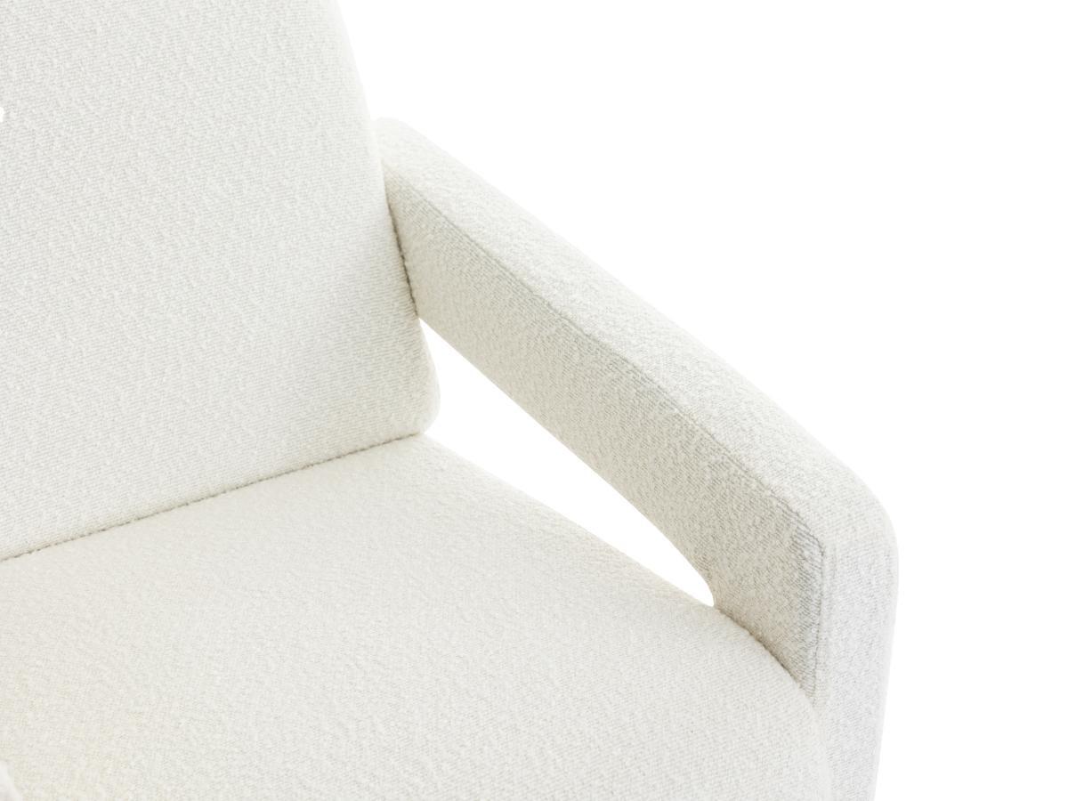 Vente-unique Fauteuil en tissu bouclette blanc ISPARTA  