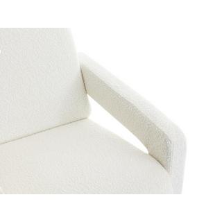 Vente-unique Fauteuil en tissu bouclette blanc ISPARTA  