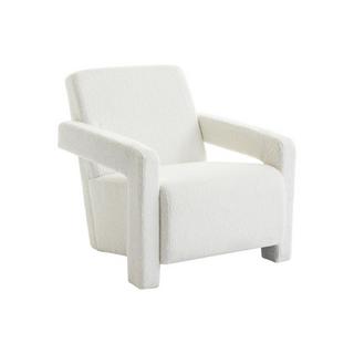 Vente-unique Fauteuil en tissu bouclette blanc ISPARTA  