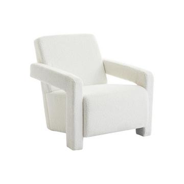 Fauteuil en tissu bouclette blanc ISPARTA