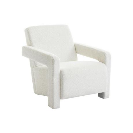 Vente-unique Fauteuil en tissu bouclette blanc ISPARTA  