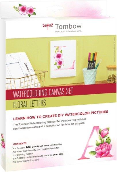 Tombow TOMBOW Leinwand Set CANVAS-SET2 Floral Letters 8-teilig  