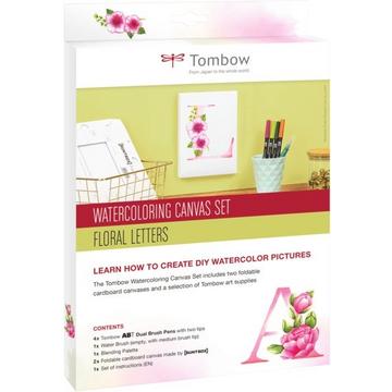 TOMBOW Leinwand Set CANVAS-SET2 Floral Letters 8-teilig